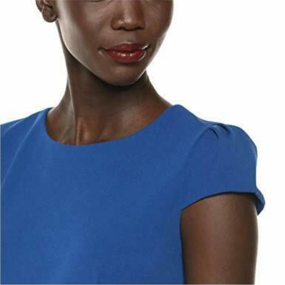 Betsey Johnson Blue Puff Sleeve Sheath Dress ocean blue size 14 - Picture 3 of 13